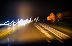 blurry driving at night